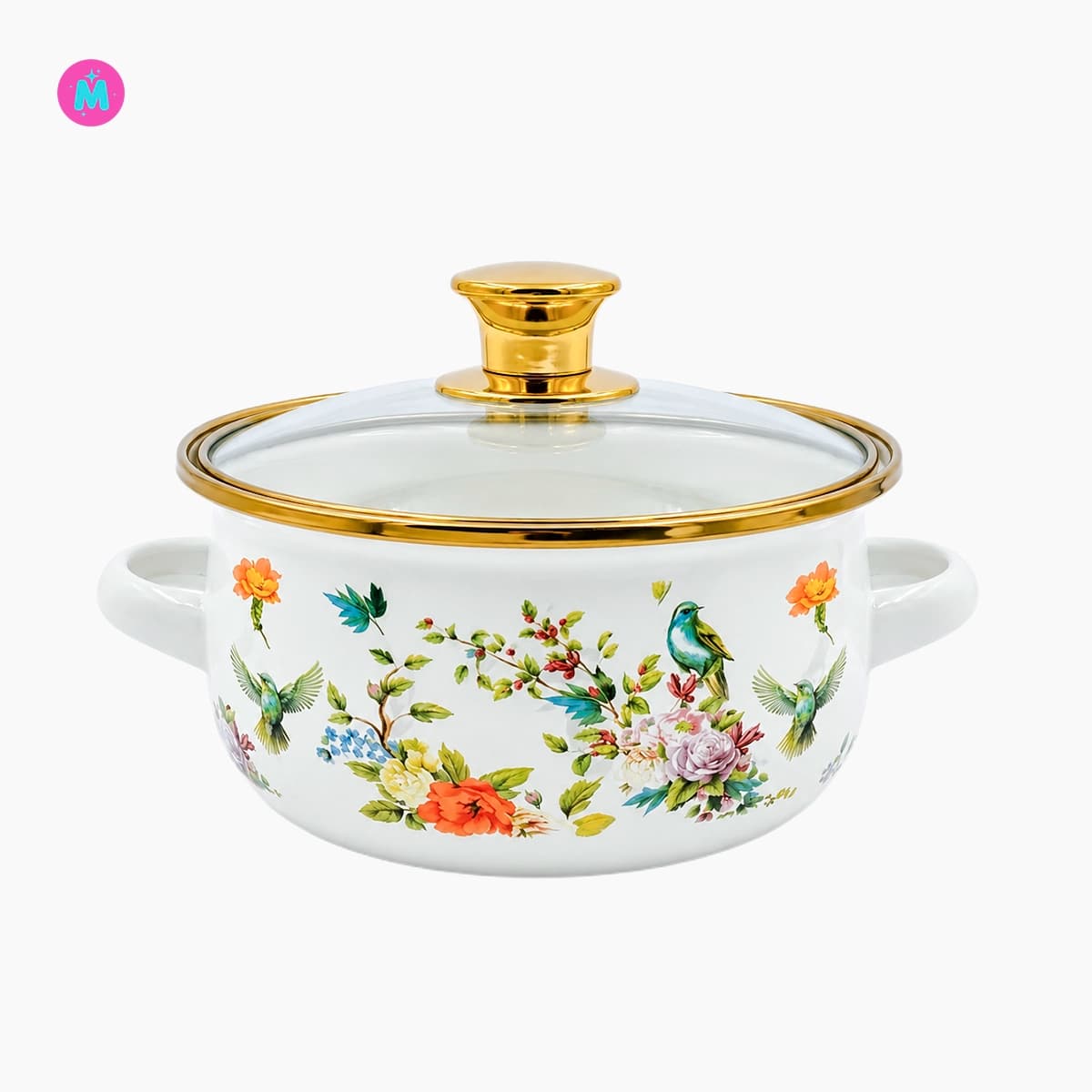  Enamel Casserole With Lid Set [Cookware] 