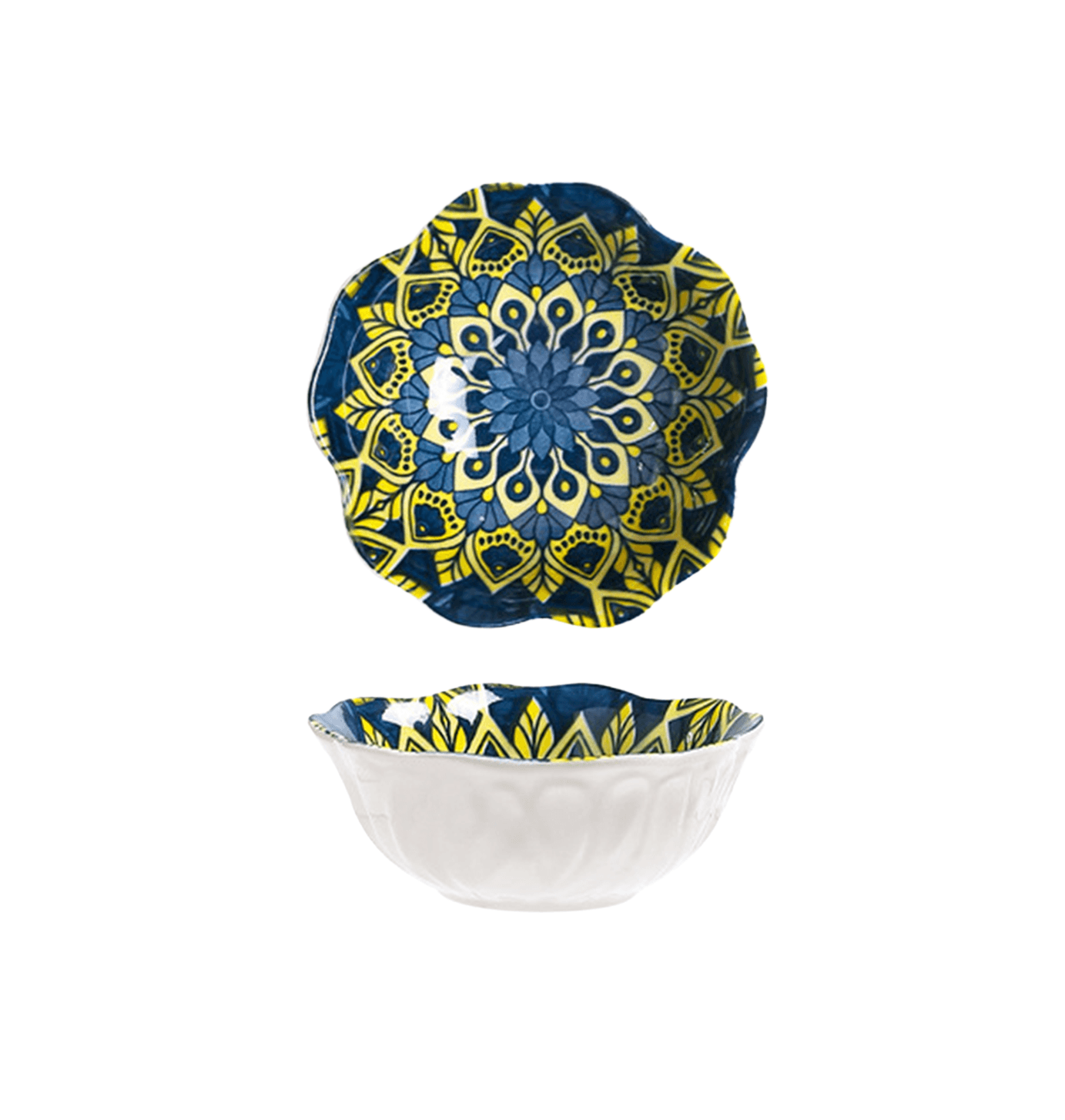  Bohemian flavor plate-yellow and blue