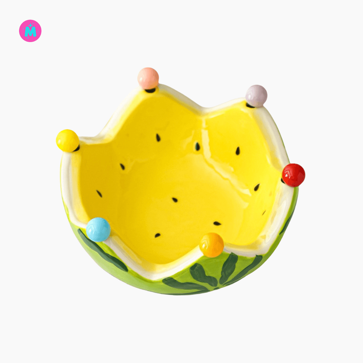watermelon bowl + 6 colorful pieces
