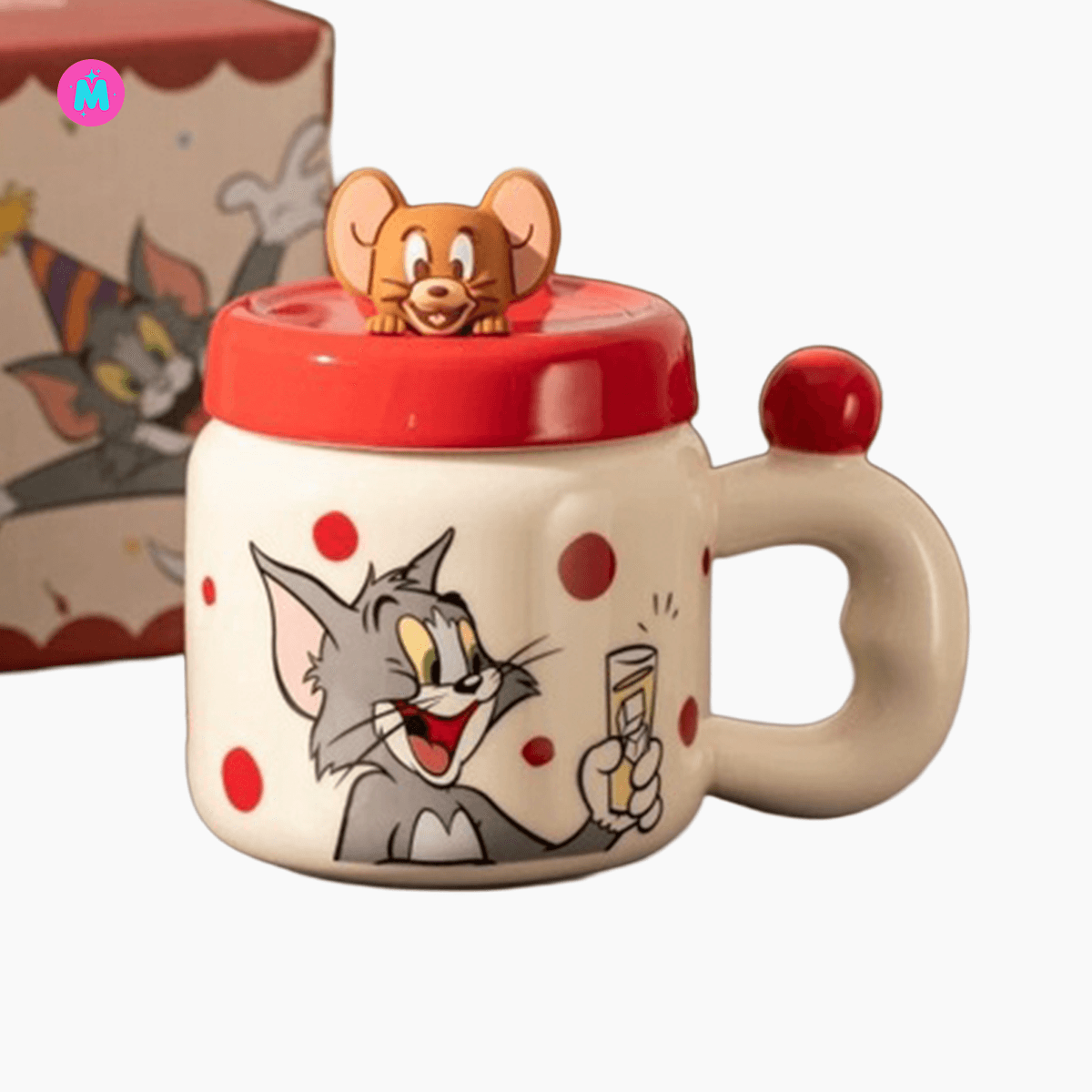 Tom and Jerry Ceramic Mug with Lid
